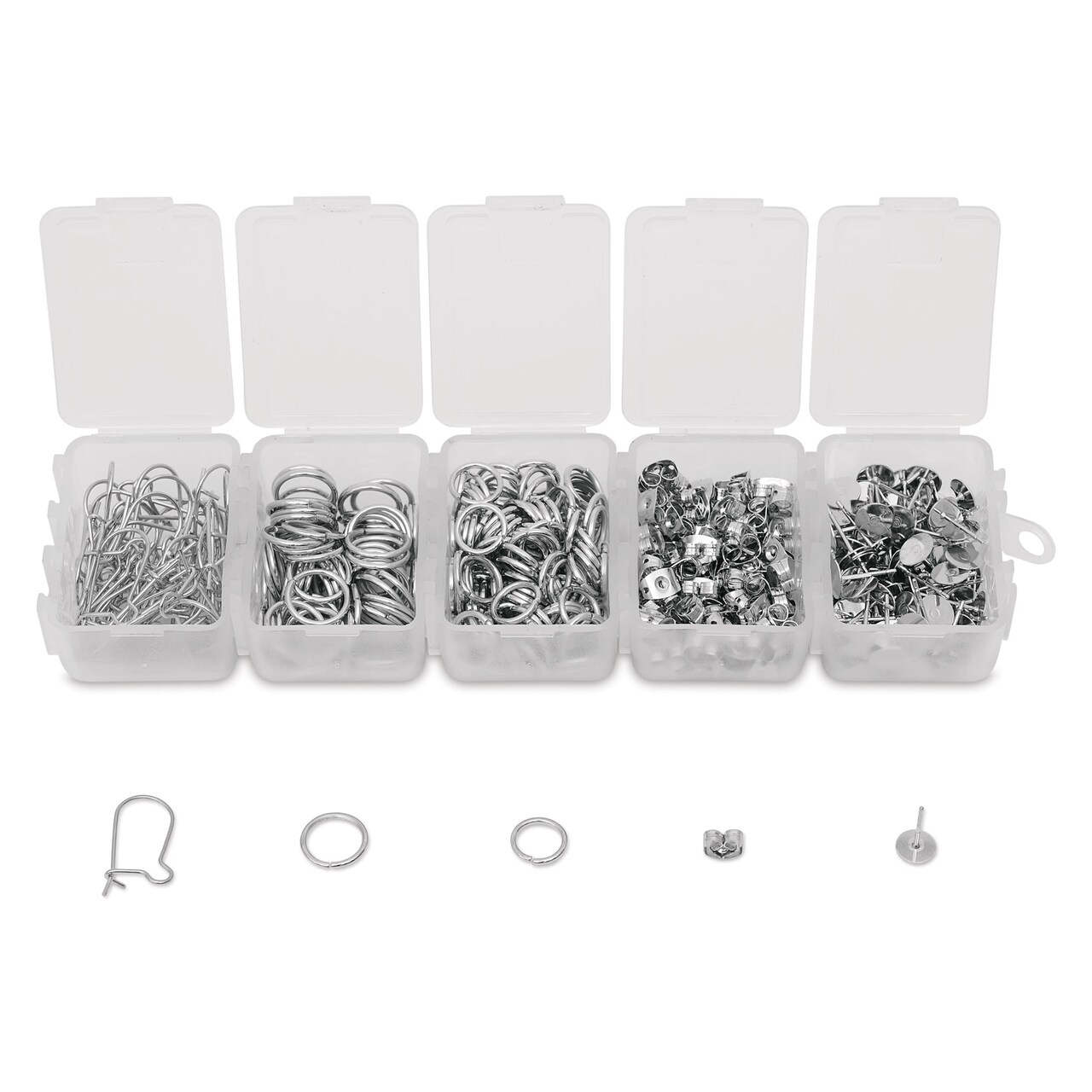 Jewelry Made By Me Essential Earring Findings Set - Pkg of 575, Silver